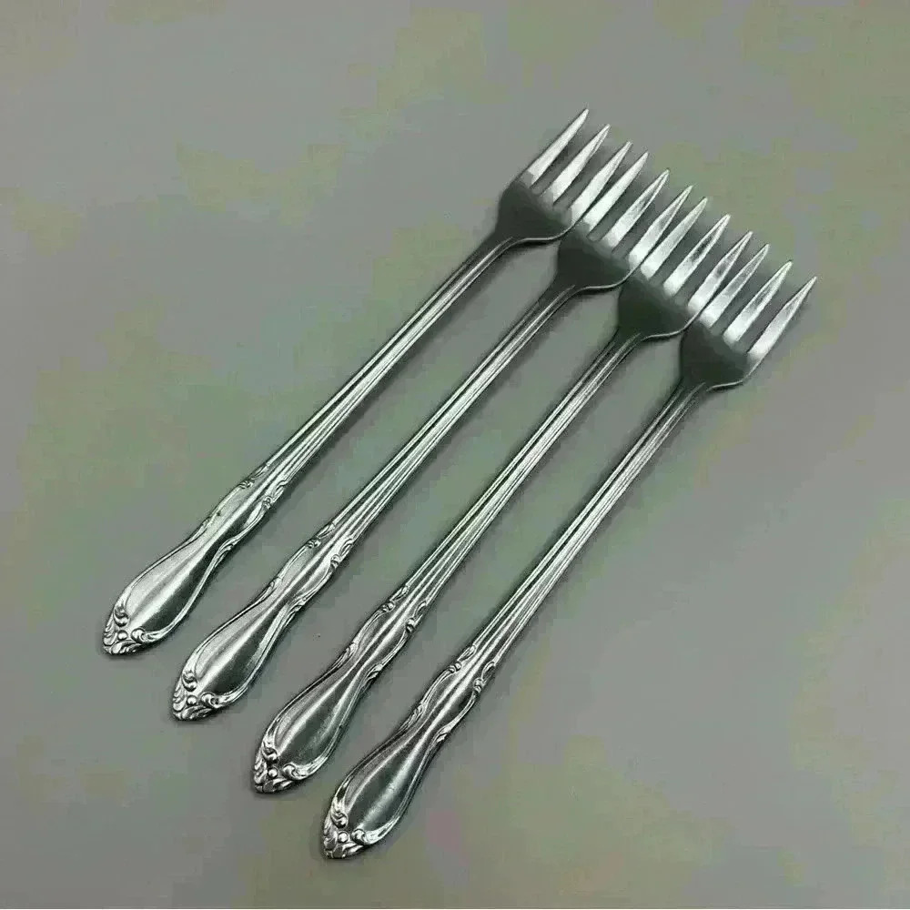 Set Of 4 Oneida Homestead Simeon & George Rogers Cocktail/Shrimp Forks Stainless